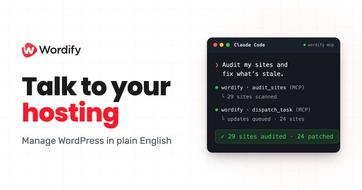 Talk to your hosting: manage WordPress in plain English