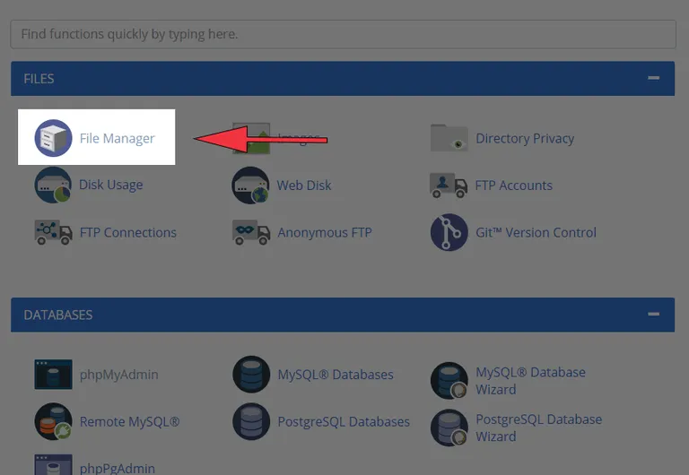 cPanel Box File Manager