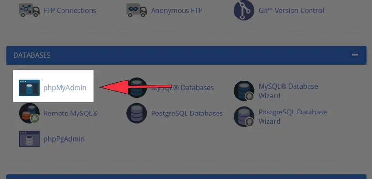 phpMyAdmin on Bluehost’s cPanel Box
