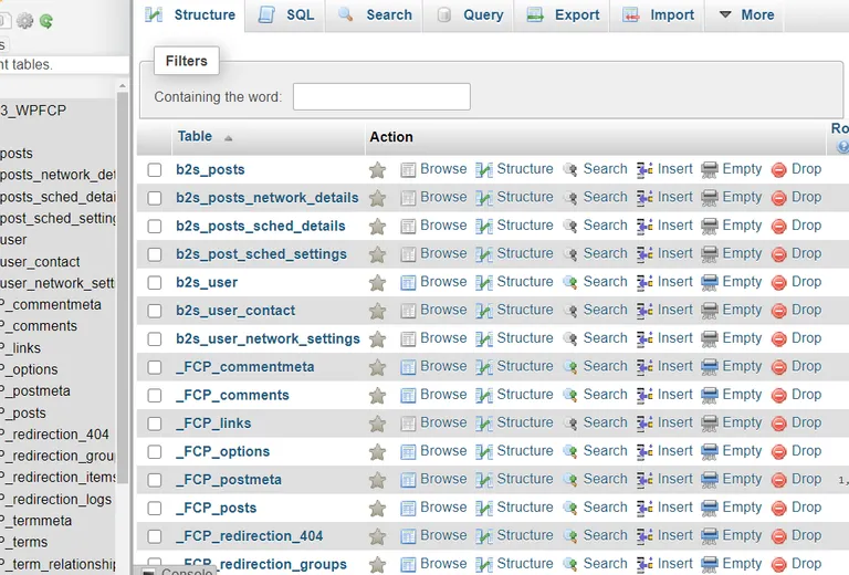 WordPress Database