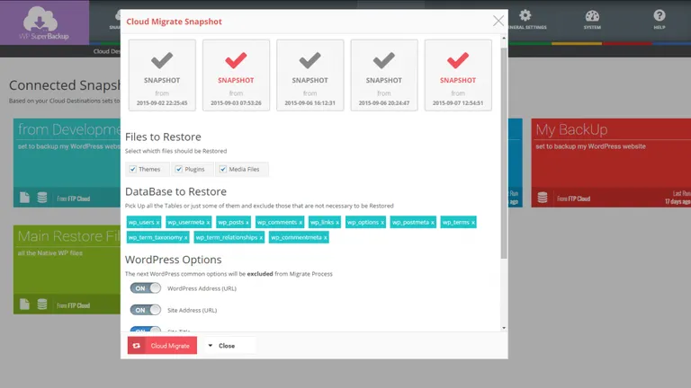 The Super Backup and Clone plugin